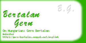 bertalan gern business card